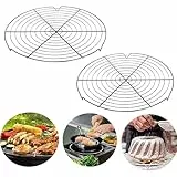 gvivej Rund Abkühlgitter, 2 Stück Abkühlgitter, 30 cm Rund Kuchen Kuchenrost,Kuchengitter,Kuchengitter Abkühlgitter,Tortenkühler, für Braten Backen Grillen
