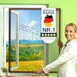 KESSER® Fliegengitter Fenster 110x130cm Mückenschutz mit Aluminium Rahmen, Spannrahmen Fliegengitter ohne Bohren, Insektenschutz, Moskitonetz Fliegennetz für Fenster einfach montieren, Braun