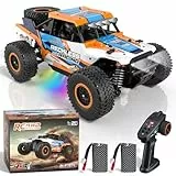 RC Auto, 40 KM/H Ferngesteuertes Auto Erwachsene, 4WD Offroad Truck mit Vollproportionale Steuerung und LED-Leuchten, Wasserdichte RC Buggy Geländegängig Spielzeug Geschenk für Jungen ab 8+ Jahren