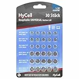 HyCell Alkaline Knopfzellen Set AG1, AG3, AG4, AG10, AG12, AG13, 1,5V, 30 Stück, Knopfzellenbatterie, für Uhren, Spielzeug, Taschenrechner, Fernbedienung