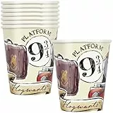 Unique 23566 Pappbecher, 266 ml, Harry Potter, Party-Set, mehrfarbig, 8 Stück