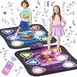 Tanzmatte für Kinder, 2025 2-Spieler & Wiederaufladbar Leucht Tanzmatte mit Bluetooth, Einzel und Doppelt von Angesicht zu Angesicht Modi, Musik Spielzeug Geschenke für Jungen Mädchen 3-12 Jahre