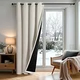 Deconovo Verdunklungsvorhänge mit ösen Gardinen Wohnzimmer Vorhänge Blickdicht Curtains Vorhang Verdunkelung, H245 x B140 cm (1er Pack), Leinen, 1er Set