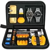 JOREST Uhrenwerkzeuge Set, Uhr Batteriewechsel, Uhrenarmband Kürzen Werkzeug, Uhren Reparatur, Uhrmacherwerkzeug mit Stiftausdruck, Uhrenoffner öffner, Schraubendreh, Federstegwerkzeug