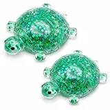 Squish Toy 2er-Pack Schildkröten-Stressbälle Sternen-Glitzer-Pailletten-Quetschspielzeug Stressbälle gegen Angstzustände Grün