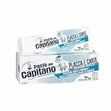 Pasta del Capitano, Bio Zahncreme Plaque & Karies, Gewährleistet eine gründliche Reinigung, Schützt Zähne und Zahnfleisch, Ideale Lösung gegen Plaque und Karies, 100% Made in Italy, 75 ml Tube