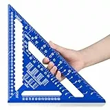 Beslands Zimmermannswinkel 300mm, Anschlagwinkel Metall, Zimmermannswinkel groß Metrisch 45 und 90 Grad Winkelmesser, schwarz (blau, 300mm)