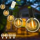 Yuusei Lichterkette Außen, 60M LED Lichterkette Glühbirnen Auße 100+4 Birnen mit Warmweiß, IP45 Wasserdichte G40 Lichterkette Innen Aussenbeleuchtung für Garten, Balkon, Hochzeit, Terrasse(2X30M)