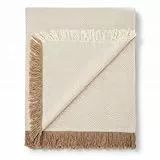 Martina Home Spiga vielseitiger Schal, 80% Baumwolle, 20% Polyester, roh/beige 260 Length x 180 Width cm