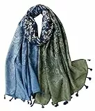 FAIRYGATE Schals & Tücher für Damen Mädchen Paisley Elegantes Accessoire Baumwolle Seiden Schal Halstuch Schulter Tuch oder Umschlagstuch einsetzbar 61007