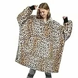 Catalonia Classy Übergroße Fleece Hoodie Decke Gepard, Warme Großes Kapuzendecke Tragbare Decke zum Anziehen, Flauschige Kapuzenpulli Decke mit Ärmeln und Kapuze als Geschenkidee für Damen und Herren