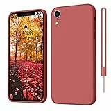 ORDA Silikon Hülle für iPhone XR - Ultra Dünn Slim Handyhülle mit Microfiber, Kratzfeste Rundumschutz Schutzhülle für 6.1'' Rot