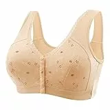 Klassische BHS Damen Ohne Bügel Push Up mit Verstellbarem Bustier Nahtloser Bra Bequem Gepolstert Große Brüste Unterwäsche für Alltag Yoga Trainings Schlaf Sport BH Bh Ohne Bügel Push up (Khaki, XXXL)