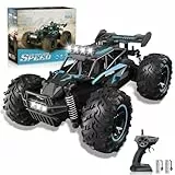 Carox 1:16 Maßstab RC Auto für Kinder, 2.4GHz Hochgeschwindigkeits-Elektro-Monstertruck, 20km/h, Dual 1000mAh wiederaufladbare Batterien, All-Terrain-Reifen, stoßdämpfende Aufhängung