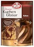 RUF Kuchenglasur Kakao, 100g im Beutel, für Mikrowelle und Wasserbad, Tortendeko Schokoladenüberzug, glutenfrei