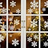 Naler 85 Schneeflocken Fensterbild Abnehmbare Fensterdeko Statisch Haftende PVC Aufkleber Winter Dekoration