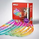 BRILONER - COB LED Strip 3m mit Fernbedienung, RGB IC dynamischer Farbwechsel, Selbstklebend, hohe Dichte, LED Streifen, Zimmer Deko, Gaming, Band, Party Deko, Lichtband, Weiß