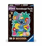 Ravensburger WOODEN Puzzle 12000758 - Disney Stitch - 150 Teile Kontur-Holzpuzzle mit stabilen, individuellen Puzzleteilen und 15 kleinen Holzfiguren = Whimsies, für Erwachsene und Kinder ab 10 Jahren