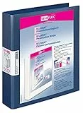 VELOFLEX 4148150 -Präsentations-Ringbuch Velodur, DIN A4, 4-Ring-Mechanik, 272 x 315 x 46 mm, mit Außentaschen,blau
