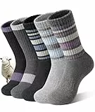 SIMIYA Merino Wandersocken Damen 5 Paar Merino Socken Thermosocken Wollsocken Wintersocken Warme Merinowolle Atmungsaktiv Sportsocken Trekkingsocken Outdoor Arbeitssocken