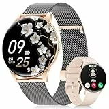 DREMAC 2026 Smartwatch Damen mit Telefonfunktion/IP68 Wasserdicht, 1,43'' Amoled Touchscreen Fitnessuhr mit 120+ Sportmodi/Schrittzähler,Herzfrequenz/SpO2/Schlaf, Sportuhr Damen für Android iOS