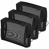 Sibba Stifteköcher Etui Toilettenartikel Taschen 3 PCS Kleiner Reißverschluss Münzbeutel Tragbare Aufbewahrungstasche für Makeup Set Mini Make Up Organizer Lippenstift Stift Schreibwaren Büro (S)