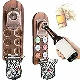 Bieröffner Wand mit Kronkorken Sammler, Magnetischer Flaschenöffner Wand, Wandflaschenöffner mit Auffangbehälter, Bier Geschenke für Männer, Papa, Ehemann, Bar Zubehör für Hause, Freien (Stil 5)