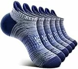 KEMISANT Herren Socken 6 Paare Lauf Socken Aktive Knöchel No show Gepolstertes Fußbett Bogenstütze(Weiß,43-46)