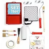 Schuller Eh‘ klar/Yes Premium Malerset – Komplettes Malerzubehör mit Farbwanne, Abstreifgitter, 2 Pinseln, Langstielpinsel, 2 Farbwalzen, Abdeckplane, Spachtel & Klebeband (11-teilig)