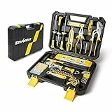 ENVENTOR Werkzeugkoffer, 158-tlg Haushalts Werkzeug-Set, Gefüllt, Werkzeugkasten mit Schraubendreher Set, Hammer, Zange und Ratsche Steckschlüsselsatz, Werkzeugkiste für Haushalt DIY, Garage, Auto
