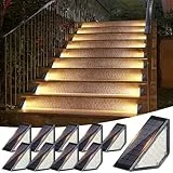 Shuniu Solarlampen für Außen Garten, LED Gartenlampen für Innenhöfe Dekoration, Terrasse, Zaun, Pathway, Stufen und Treppen, LED Wegeleuchten IP65 Wasserdicht Outdoor Balkon Boden, 10 Stück