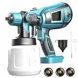 Akku-Farbsprühsystem 200W für Makita 18V Akku, 1000ml Behälter Farbsprühgerät, mit 3 Düsen und 3 Spritzmuster,verstellbarem Luft (Ohne Akku)