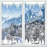 Fensterbilder Weihnachten Selbstklebend 217 Stk Eiszapfen Fensterdeko Weihnachten Wiederverwendbar PVC Schneeflocken Fensterdeko Fenstersticker für Weihnachtsdeko Winter Fenster