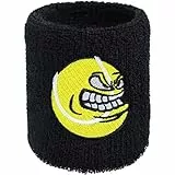 Schweissband mit Tennis Ball Stickerei Bestickt & Absorbierendes Frottee Designer Schweißband | Wristband Tennisarmband Geschenk für Tennisspieler Gym Schweiß-Armband