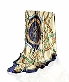 GLORIS Seidenschal Damen 90x90cm Blau Elegante Seidentuch Haare Seidentuch Halstuch Damen Elegant Satintuch Halstuch Seide Bandana Tuch Kopftücher Ansatz Scarf