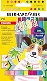 Eberhard Faber 550020 - Filzstifte Set Colori, 20 Malstifte im Kartonetui, Filzstifte dicke und dünne Spitze