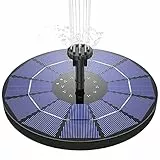 AISITIN 3,5W Solar Springbrunnen Solar Teichpumpe mit Solar Panel Eingebaute Batterie Wasserpumpe Solar Schwimmender Fontäne Pumpe mit 6 Fontänenstile für Garten, Vogel-Bad,Teich,Fisch-Behälter