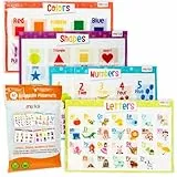 Merka Einweg-Tischsets für Babys und Kleinkinder, 30,5 x 45,7 cm, 40er-Packung, aufklebbare Tischsets für Restaurants, inklusive Formen, Zahlen, Buchstaben und Farben