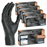 500x ARNOMED® Einweghandschuhe Schwarz, Nitril Handschuhe L