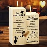 Oma Opa Geschenk Kerzenständer, KAAYEE Herzförmiger Kerzenhalter Ostern Geschenke für Oma Opa, Geburtstagsgeschenk Weihnachtstag Erntedanktag für Großmutter Großvater von Enkel