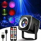 Discokugel mit Musikgesteuert, Discolicht Partylicht 60 Muster, Disco Licht mit Fernbedienung, 2M USB, DJ Strobe-Effekt für Home Geburtstag KTV Party Halloween Weihnachten