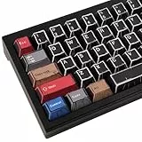 JakeTsai Tastenkappen, 152 Tasten, Farbstoffsublimation, Kirschprofil-Tastenkappen, schwarzes PBT-Tastenkappen-Set für Cherry Magnetschalter, ISO/ANSI-Layout, Mechanische Tastaturen