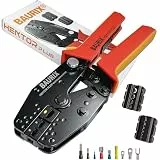 BAURIX® Crimpzangen Set mit 3 Griff-gelagerten Wechselbacken – All-In-One Elektriker Werkzeug für diverse Verbinder-Arten – HEKTOR PLUS