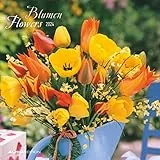 Blumen 2024 - Broschürenkalender 30x30 cm (30x60 geöffnet) - Kalender mit Platz für Notizen - Wandkalender - Wandplaner - Blumenkalender