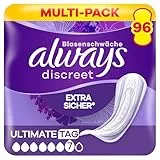 Always Discreet Inkontinenz-Einlagen Ultimate Tag Monatspaket bei Blasenschwäche, 96 Einlagen (Sparpackung 8 Packungen x 12 Stück)