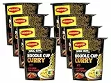 MAGGI Magic Asia Nudel Cup Curry, leckeres Fertiggericht, Instant-Nudeln, aromatisch-pikant, mit Gemüse verfeinert, 8er Pack (8x63g)