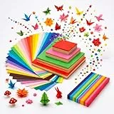 SGYKJ 1750 Blatt Origami Papier- Und Faltpapier Set In 20 Farben, 7/10/15/20 cm, Mit Origami-Sterne Papierstreifen , for DIY Handarbeit Und Dekoration Zu Hause.