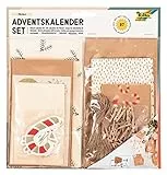 folia 9383 - Adventskalender-Set 'Falala', 97-teiliges DIY Bastel-Set zur Gestaltung eines individuellen Adventskalenders mit eleganten Geschenk-Tüten