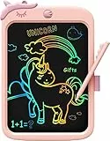 TEKFUN LCD Schreibtafel Kinder10 Zoll Bunte Zeichenbrett, Einhorn Spielzeug ab 3 4 5 Jahre Junge Mädchen Zaubertafel Maltafel, Kinder Lernspielzeug Geburtstags Geschenke für 3+ Jahre
