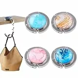 Henxing Taschenhalter für Tisch, 4 Stück Handtaschenhalter für Tisch Faltbare Antirutsch Handtaschenhalter, Marmorierung Taschenhalter für Handtaschen für Restaurants, Cafés, Büro